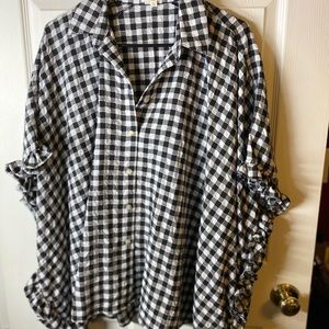 Easel plaid Ruffle top